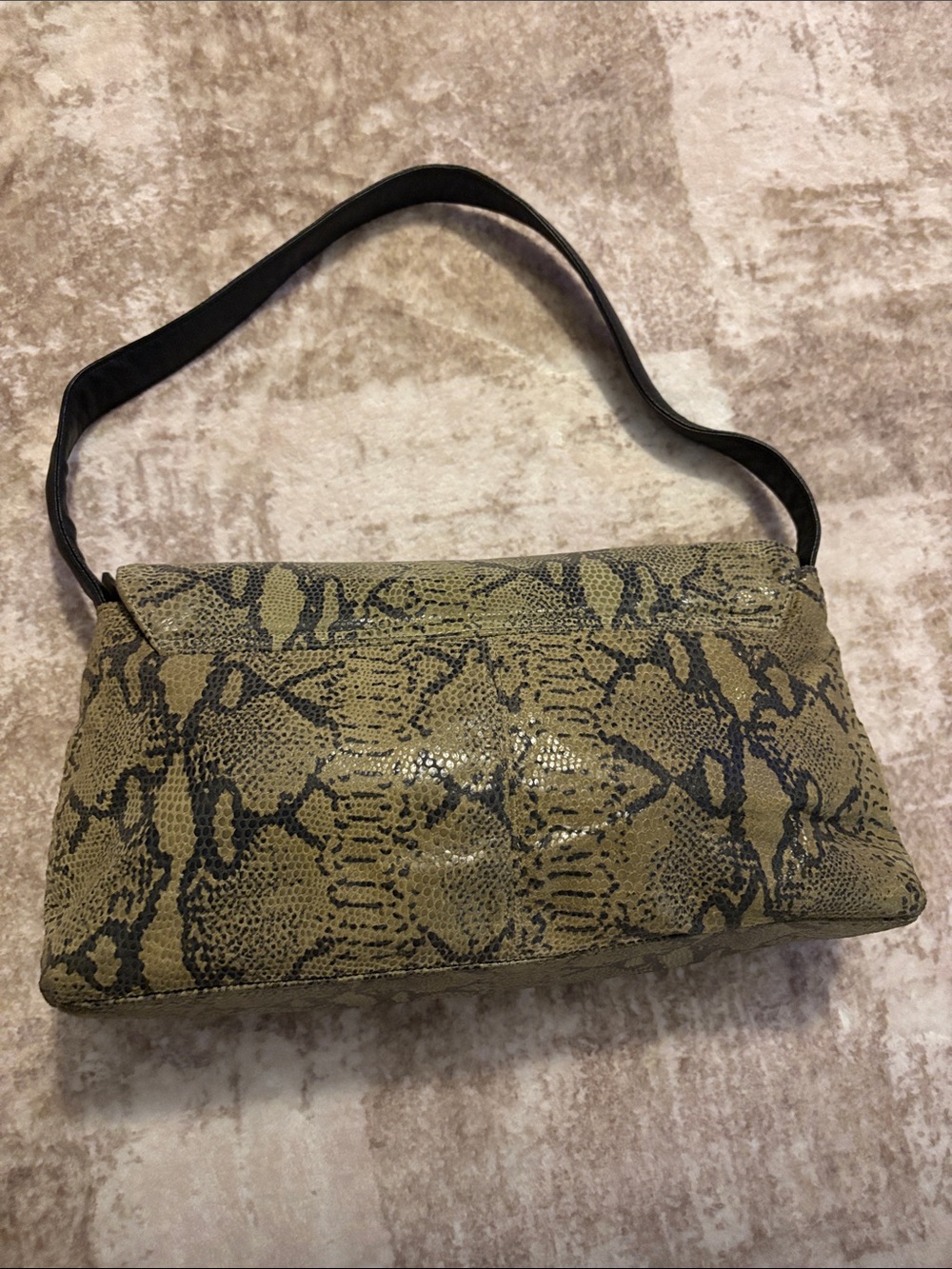 Maxx New York Snake-Print purse in Olive and Black - Picture 2 of 11
